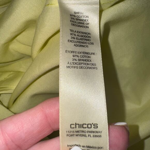 Chico’s Button Up Tunic Sunshine Yellow Sz L (Chico Sz 2) - Picture 9 of 9